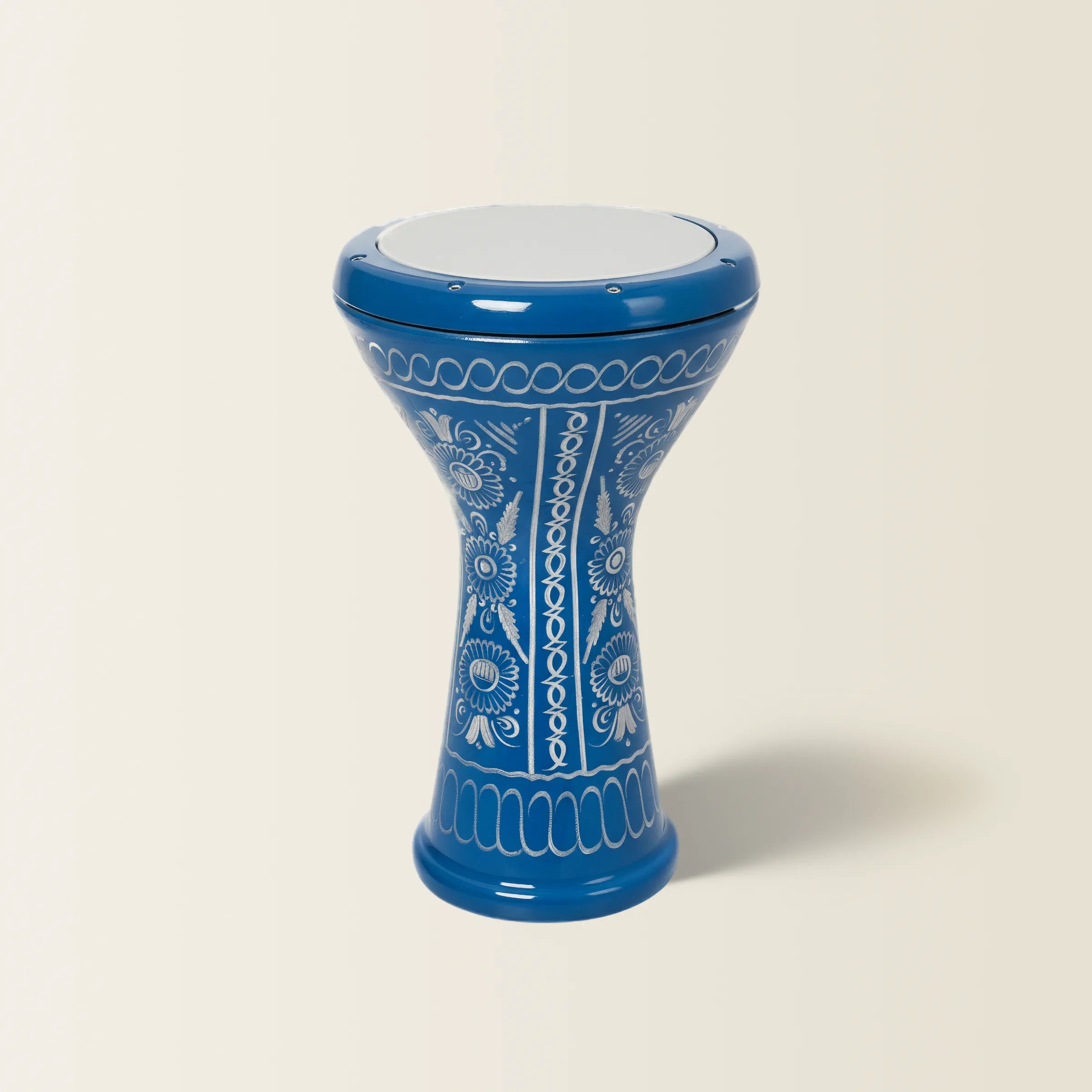 Azure Mosaic | Handcrafted Blue Ceramic Egyptian Darbuka