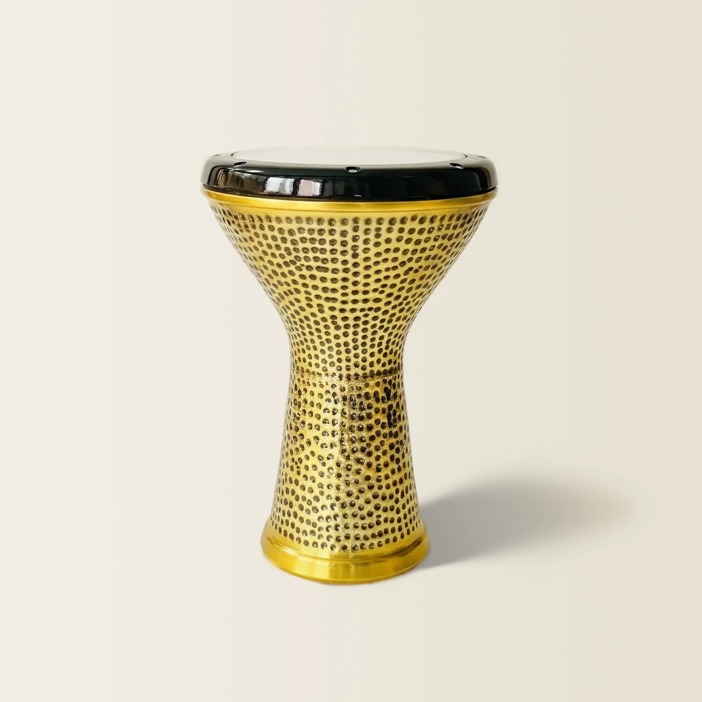 Golden Pulse | Hand-Hammered Yellow Metal Egyptian Darbuka