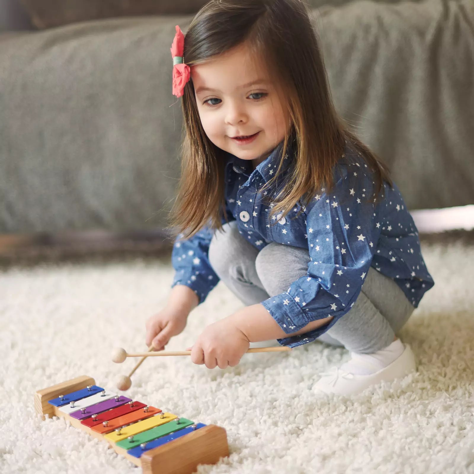 Rainbow Xylophone for Children - Handmade Wooden Musical Toy