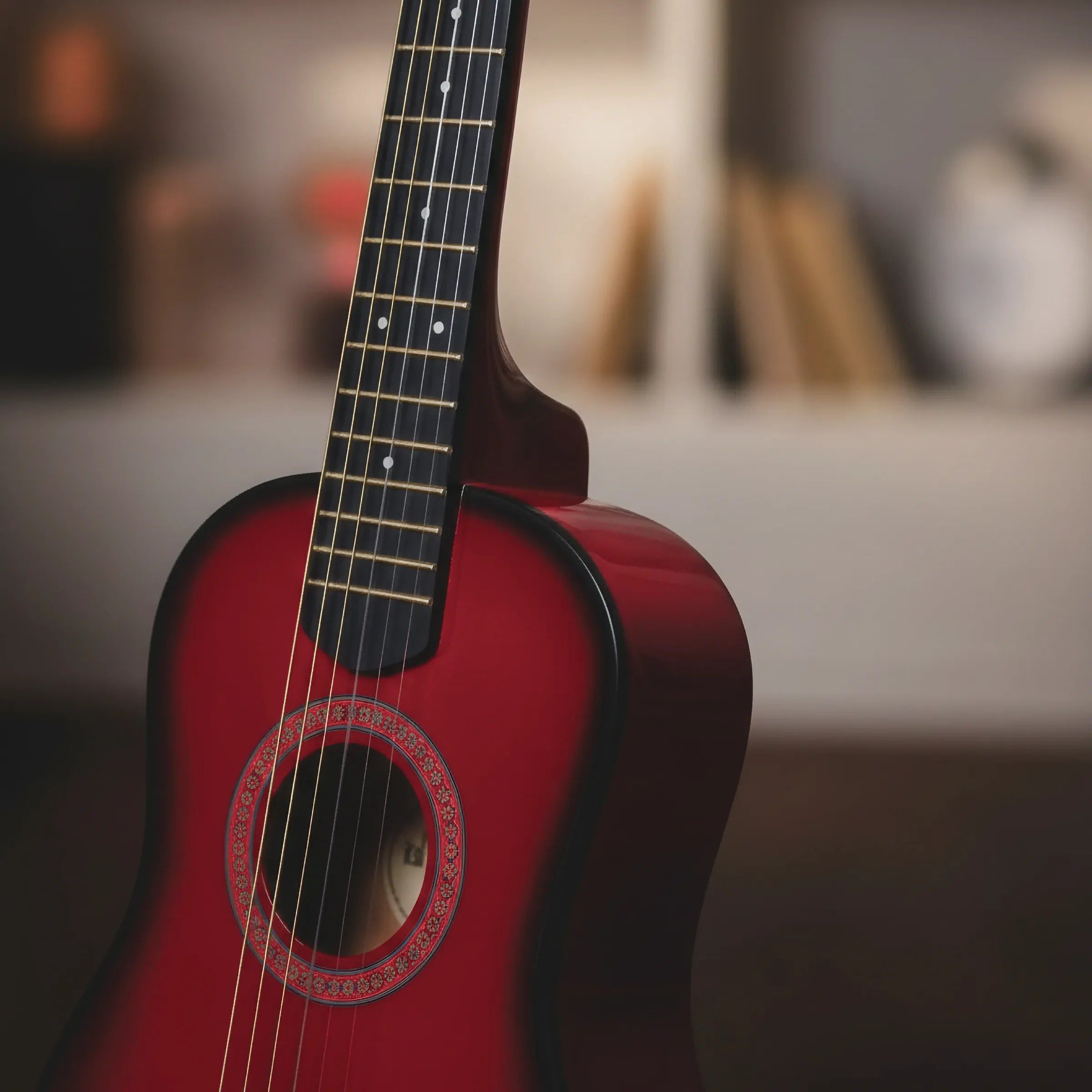 Crimson Burst | 23" Mini Classical Guitar for Kids (Red-Black)