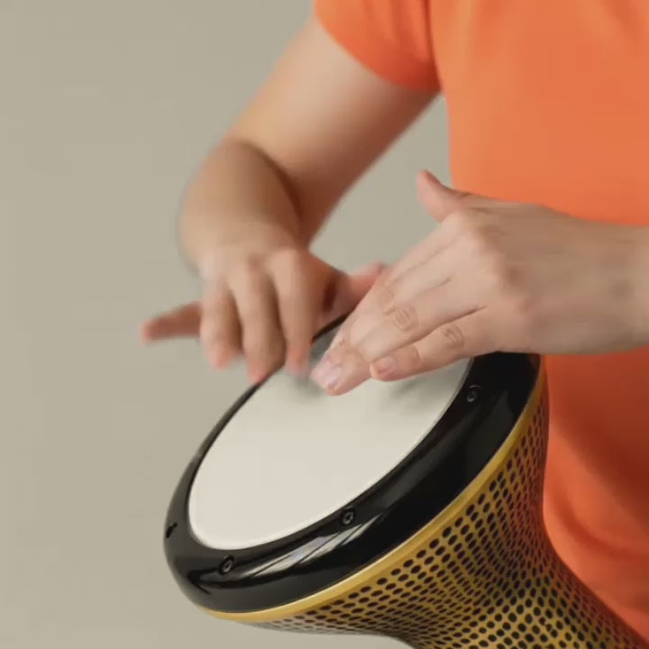 Golden Pulse | Hand-Hammered Yellow Metal Egyptian Darbuka